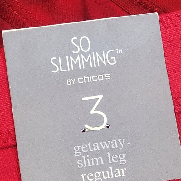 Chico's So Slimming Slim Leg 5 Pocket Red Pants - Picture 14 of 15